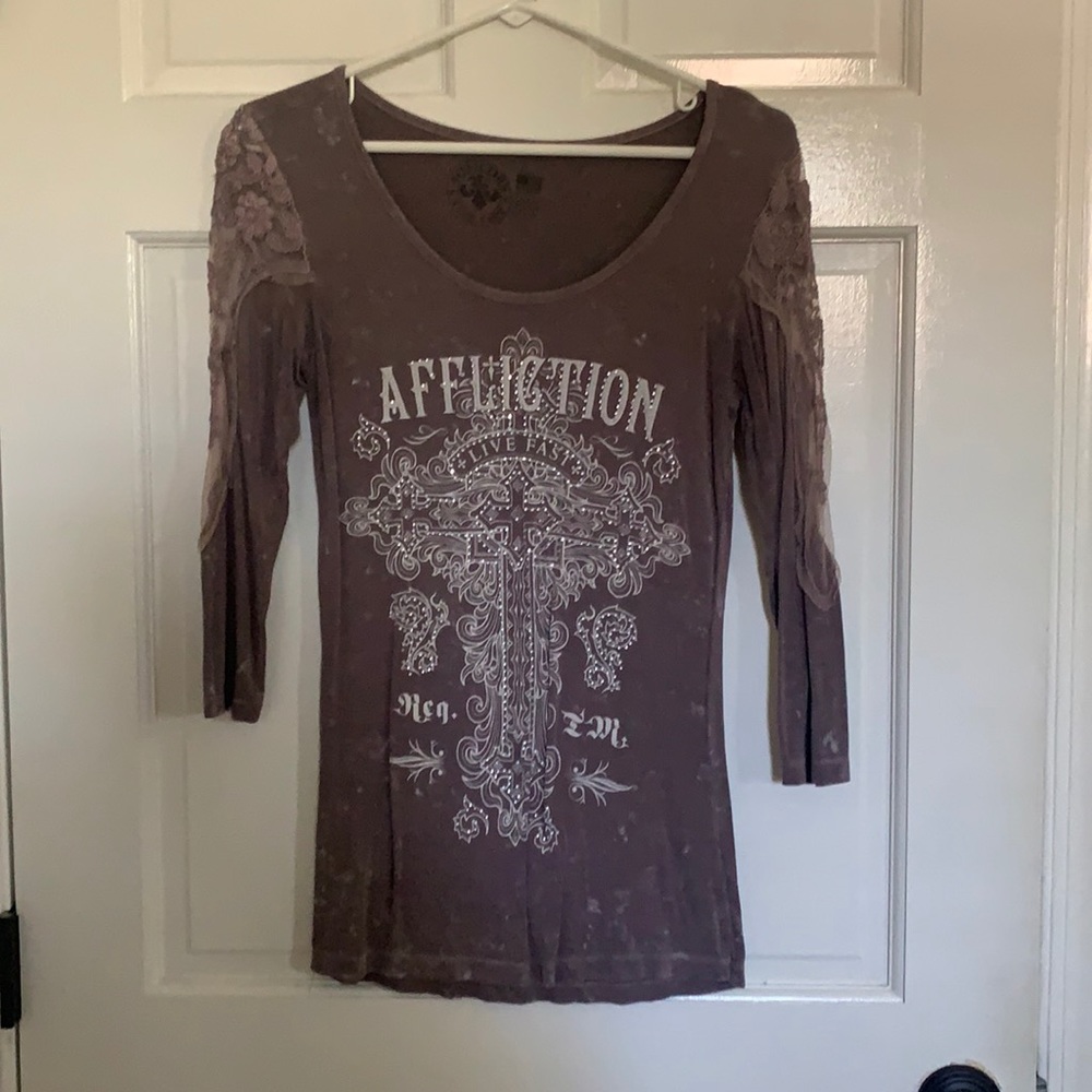 Women’s affliction long sleeve shirt size small